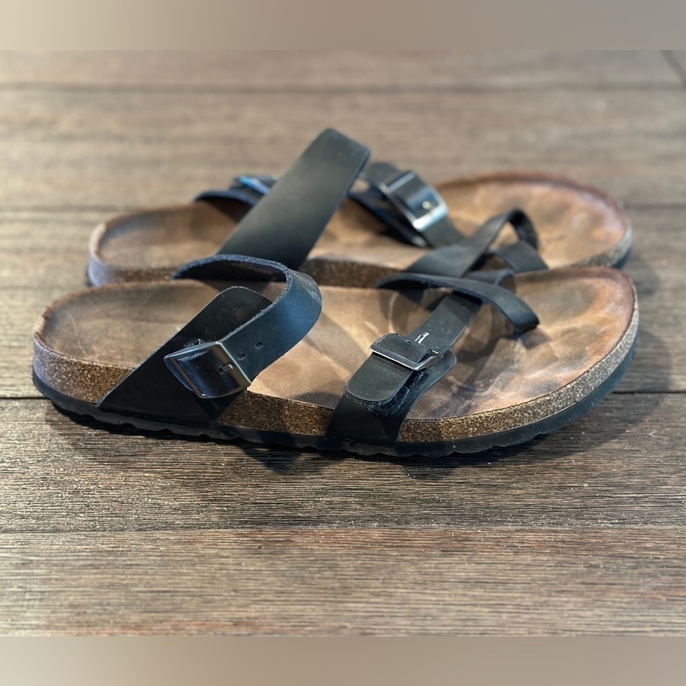 White Mountain Gracie Women's Footbed Sandals Leather Size 10 black